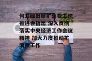 何立峰出席扩消费工作推进会指出 深入贯彻落实中央经济工作会议精神 加大力度推动扩消费工作 何立峰出席扩消费工作推进会指出 深入贯彻落实中央经济工作会议精神 加大力度推动扩消费工作