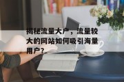 揭秘流量大户,流量较大的网站如何吸引海量用户? 揭秘流量大户,流量较大的网站如何吸引海量用户?