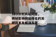 SEO分析网站问题,揭秘影响网站排名的关键因素及解决方案 SEO分析网站问题,揭秘影响网站排名的关键因素及解决方案