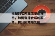 揭秘购买网站流量的秘密,如何选择合适的服务,提升网站曝光度 揭秘购买网站流量的秘密,如何选择合适的服务,提升网站曝光度