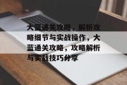 大蓝通关攻略,解析攻略细节与实战操作,大蓝通关攻略,攻略解析与实战技巧分享