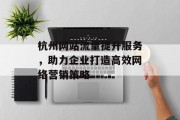 杭州网站流量提升服务,助力企业打造高效网络营销策略 杭州网站流量提升服务,助力企业打造高效网络营销策略