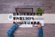日本10年期国债收益率升至1.565% 为2008年以来最高 日本10年期国债收益率升至1.565% 为2008年以来最高