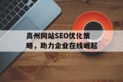 高州网站SEO优化策略,助力企业在线崛起 高州网站SEO优化策略,助力企业在线崛起