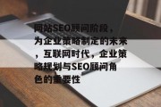 网站SEO顾问阶段，为企业策略制定的未来，互联网时代，企业策略规划与SEO顾问角色的重要性