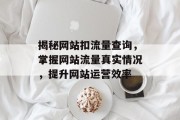 揭秘网站扣流量查询,掌握网站流量真实情况,提升网站运营效率 揭秘网站扣流量查询,掌握网站流量真实情况,提升网站运营效率