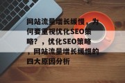 网站流量增长缓慢,为何要重视优化SEO策略?,优化SEO策略,网站流量增长缓慢的四大原因分析 网站流量增长缓慢,为何要重视优化SEO策略?,优化SEO策略,网站流量增长缓慢的四大原因分析