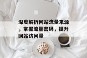 深度解析网站流量来源,掌握流量密码,提升网站访问量 深度解析网站流量来源,掌握流量密码,提升网站访问量