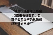 “甲流”话题冲上热搜,2连板鲁抗医药:公司子公司生产的抗流感药不针对甲流 “甲流”话题冲上热搜,2连板鲁抗医药:公司子公司生产的抗流感药不针对甲流