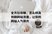 全方位攻略,怎么样高效刷网站流量,让你的网站人气飙升 全方位攻略,怎么样高效刷网站流量,让你的网站人气飙升
