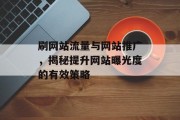 刷网站流量与网站推广,揭秘提升网站曝光度的有效策略 刷网站流量与网站推广,揭秘提升网站曝光度的有效策略