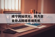 咸宁网站优化,助力企业抢占网络市场先机 咸宁网站优化,助力企业抢占网络市场先机