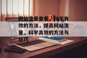 网站流量查看,科学有效的方法,提高网站流量,科学高效的方法与技巧 网站流量查看,科学有效的方法,提高网站流量,科学高效的方法与技巧