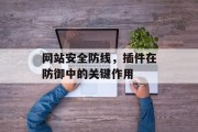 网站安全防线,插件在防御中的关键作用 网站安全防线,插件在防御中的关键作用