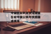 中国驻叙利亚使馆提醒在叙中国公民尽快回国或离境
