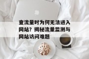 查流量时为何无法进入网站?揭秘流量监测与网站访问难题 查流量时为何无法进入网站?揭秘流量监测与网站访问难题