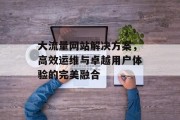 大流量网站解决方案，高效运维与卓越用户体验的完美融合