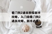 看门狗2通关教程新手攻略，入门级看门狗2通关攻略，新手必看！