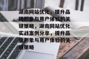 湖南网站优化,提升品牌形象与用户体验的关键策略,湖南网站优化实战案例分享,提升品牌形象与用户体验的关键策略 湖南网站优化,提升品牌形象与用户体验的关键策略,湖南网站优化实战案例分享,提升品牌形象与用户体验的关键策略