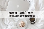 低空司“上线” 明年低空经济起飞有望加速