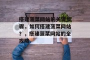 搭建菠菜网站的关键步骤,如何搭建菠菜网站?,搭建菠菜网站的全攻略 搭建菠菜网站的关键步骤,如何搭建菠菜网站?,搭建菠菜网站的全攻略