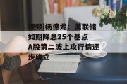 视频|杨德龙:美联储如期降息25个基点 A股第二波上攻行情逐步确立 视频|杨德龙:美联储如期降息25个基点 A股第二波上攻行情逐步确立