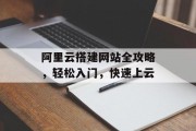 阿里云搭建网站全攻略,轻松入门,快速上云 阿里云搭建网站全攻略,轻松入门,快速上云