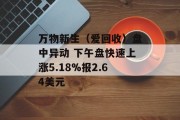 万物新生(爱回收)盘中异动 下午盘快速上涨5.18%报2.64美元 万物新生(爱回收)盘中异动 下午盘快速上涨5.18%报2.64美元