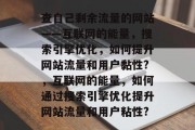 查自己剩余流量的网站——互联网的能量，搜索引擎优化，如何提升网站流量和用户黏性?，互联网的能量，如何通过搜索引擎优化提升网站流量和用户粘性?