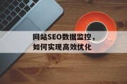 网站SEO数据监控,如何实现高效优化 网站SEO数据监控,如何实现高效优化