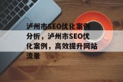 泸州市SEO优化案例分析,泸州市SEO优化案例,高效提升网站流量 泸州市SEO优化案例分析,泸州市SEO优化案例,高效提升网站流量
