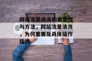 网站流量清洗的重要性与方法,网站流量清洗,为何重要及具体操作指南 网站流量清洗的重要性与方法,网站流量清洗,为何重要及具体操作指南