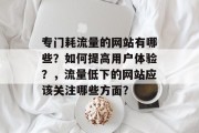 专门耗流量的网站有哪些?如何提高用户体验?,流量低下的网站应该关注哪些方面? 专门耗流量的网站有哪些?如何提高用户体验?,流量低下的网站应该关注哪些方面?
