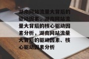 湖南网站流量大背后的驱动因素,湖南网站流量大背后的核心驱动因素分析,湖南网站流量大背后的驱动因素、核心驱动因素分析 湖南网站流量大背后的驱动因素,湖南网站流量大背后的核心驱动因素分析,湖南网站流量大背后的驱动因素、核心驱动因素分析