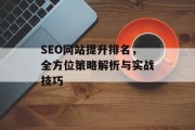 SEO网站提升排名,全方位策略解析与实战技巧 SEO网站提升排名,全方位策略解析与实战技巧