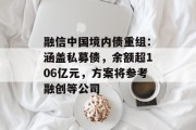融信中国境内债重组:涵盖私募债,余额超106亿元,方案将参考融创等公司 融信中国境内债重组:涵盖私募债,余额超106亿元,方案将参考融创等公司