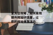 全方位攻略，如何有效提升网站IP流量，让你的网站焕发活力