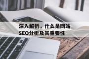 深入解析,什么是网站SEO分析及其重要性 深入解析,什么是网站SEO分析及其重要性