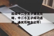 超级中二小王子通关攻略,中二小王子成功通关,通关攻略全公开!
