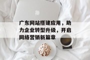 广东网站搭建应用，助力企业转型升级，开启网络营销新篇章