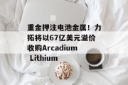 重金押注电池金属!力拓将以67亿美元溢价收购Arcadium Lithium 重金押注电池金属!力拓将以67亿美元溢价收购Arcadium Lithium