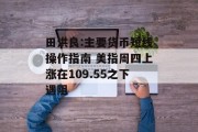 田洪良:主要货币短线操作指南 美指周四上涨在109.55之下遇阻 田洪良:主要货币短线操作指南 美指周四上涨在109.55之下遇阻