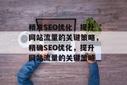 精准SEO优化,提升网站流量的关键策略,精确SEO优化,提升网站流量的关键策略 精准SEO优化,提升网站流量的关键策略,精确SEO优化,提升网站流量的关键策略