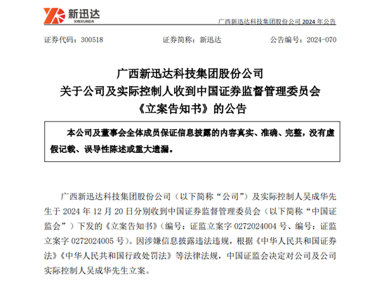 突发!这家A股公司及实控人,被证监会立案!