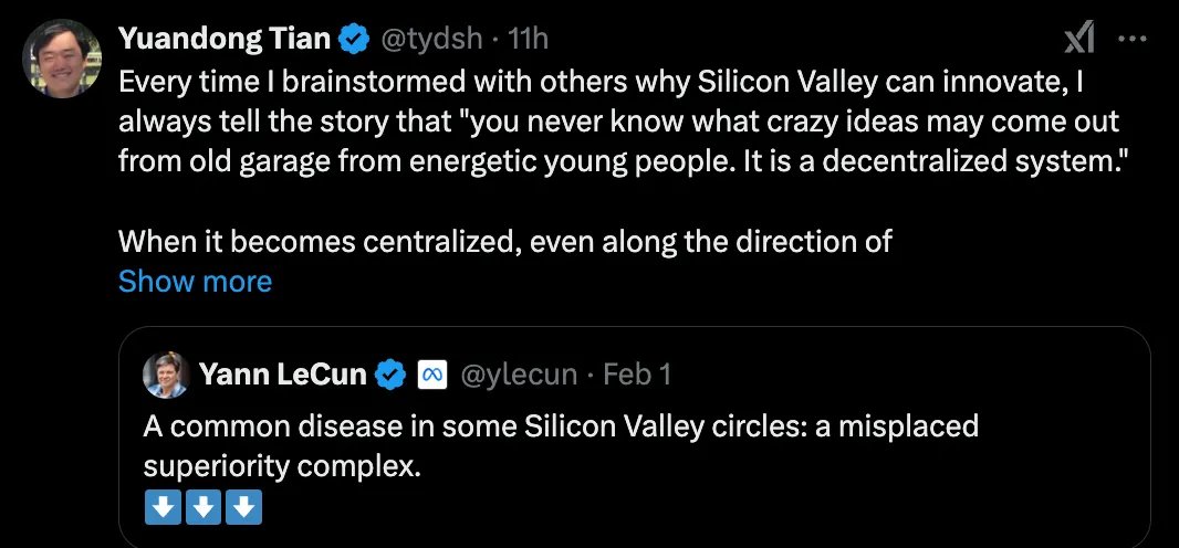 DeepSeek综合征?Yann LeCun:硅谷存在一种“错位的优越感”