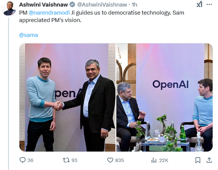 OpenAI首席执行官访印,同印度政府讨论AI战略