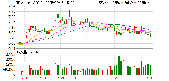 宝钢股份9月18日大宗交易成交374.10万元