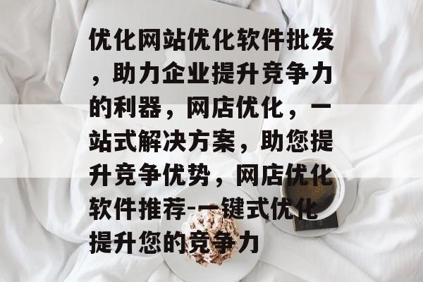 优化网站优化软件批发，助力企业提升竞争力的利器，网店优化，一站式解决方案，助您提升竞争优势，网店优化软件推荐-一键式优化提升您的竞争力