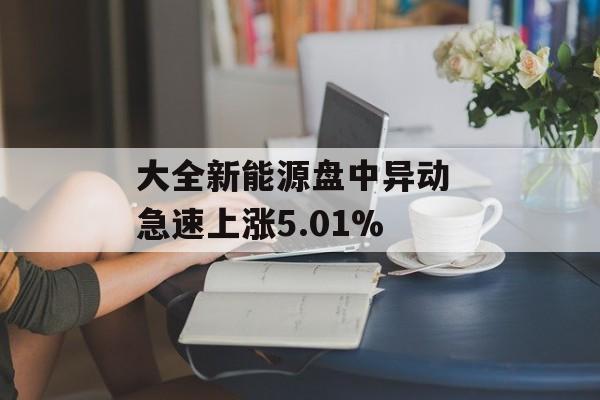 大全新能源盘中异动 急速上涨5.01% 大全新能源盘中异动 急速上涨5.01%
