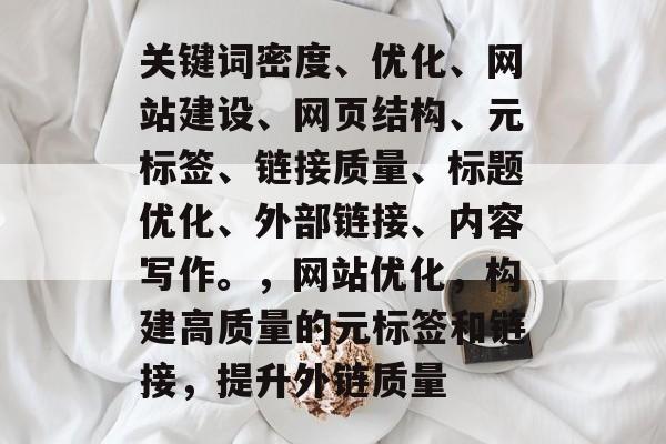 关键词密度、优化、网站建设、网页结构、元标签、链接质量、标题优化、外部链接、内容写作。,网站优化,构建高质量的元标签和链接,提升外链质量 关键词密度、优化、网站建设、网页结构、元标签、链接质量、标题优化、外部链接、内容写作。,网站优化,构建高质量的元标签和链接,提升外链质量